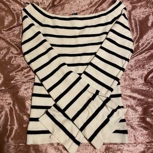 Forever 21 white sweater with black stripes